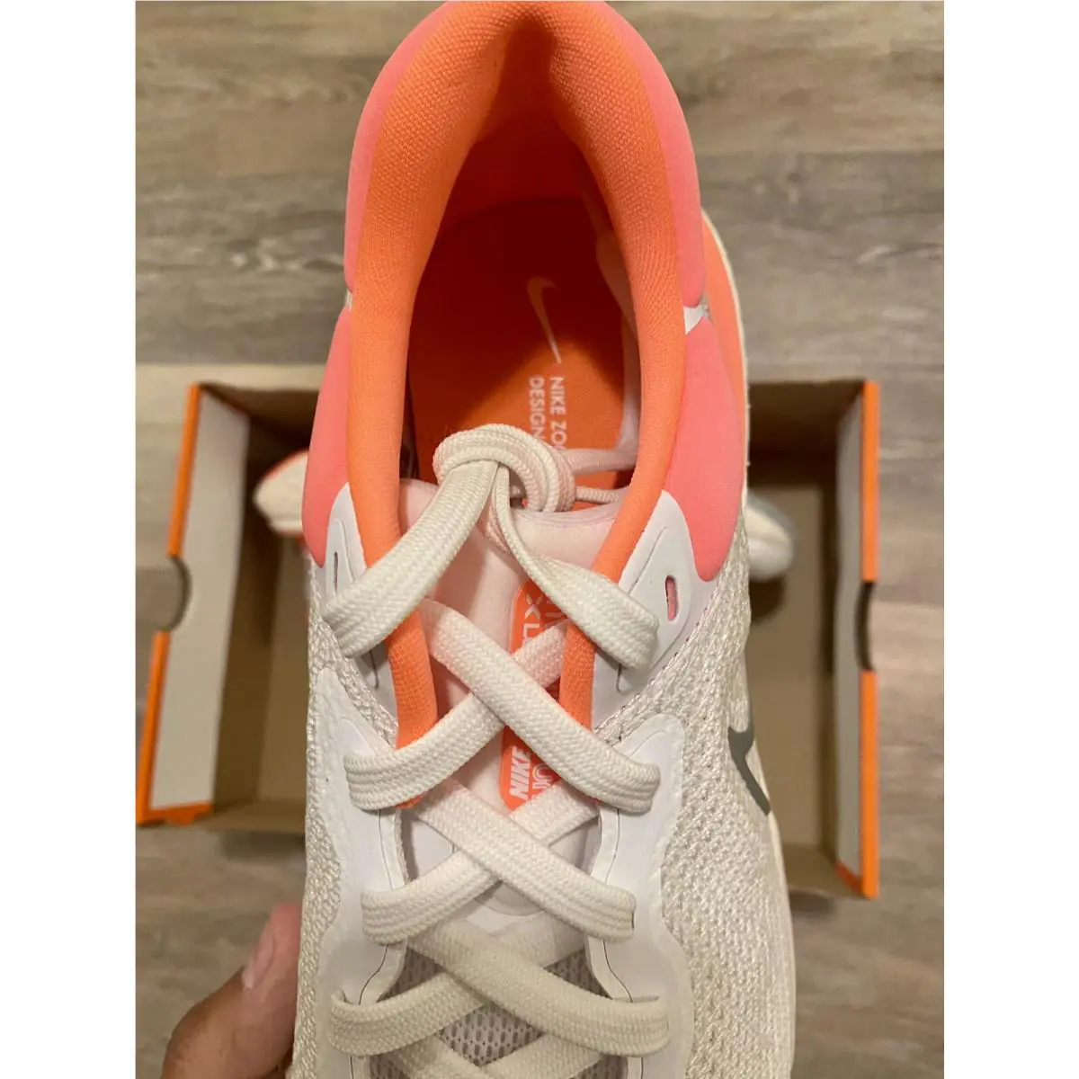 Nike shoes - Nike ZoomX Invincible Run Flyknit - CT2229-100 - White-Metallic Silver-Mango (UPC: 194500843554) 6