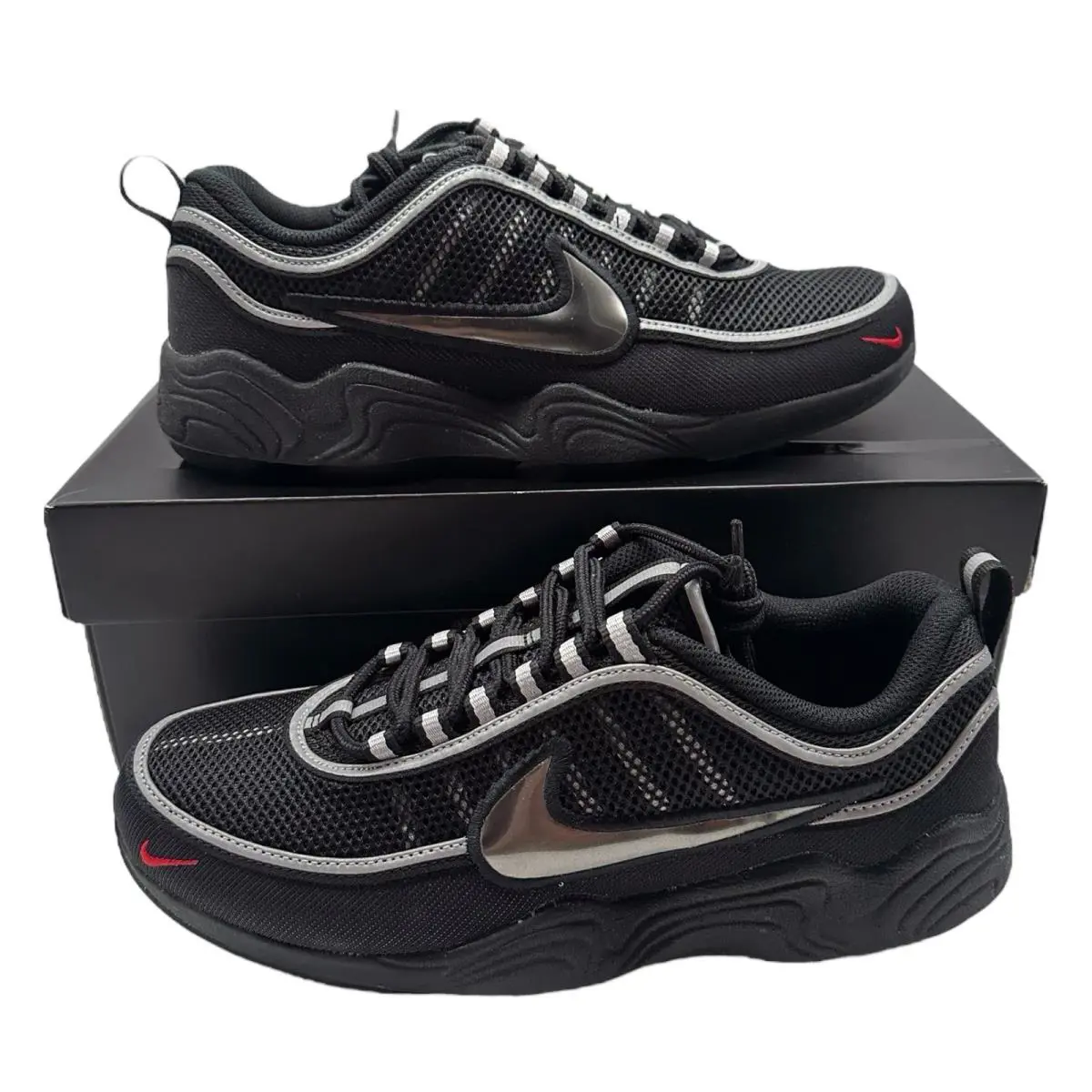 Nike Air Zoom Spiridon SP Shoes Size Mens 8 Womens 9.5 Black/metallic Silver