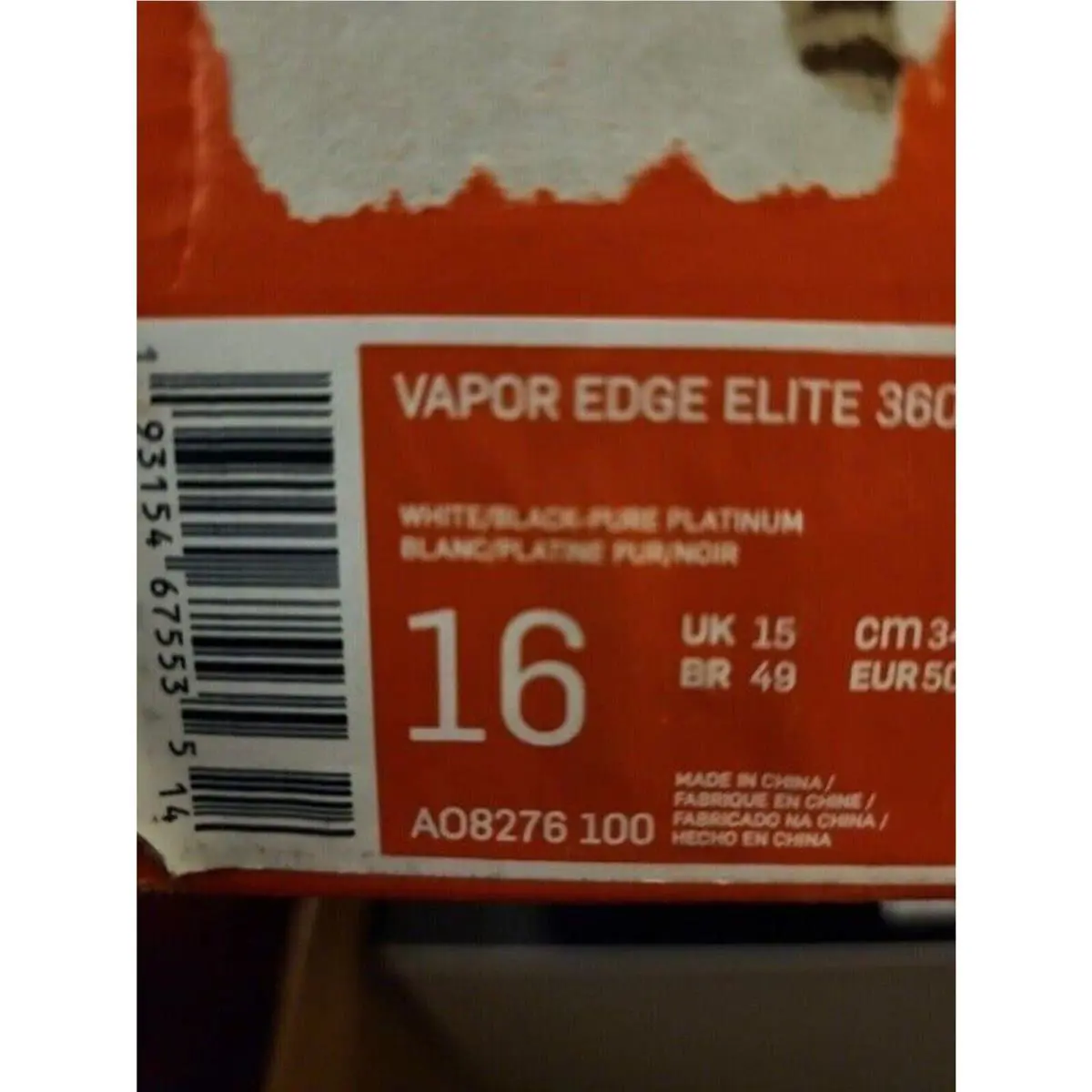 Nike shoes - Nike Vapor Edge - Vapor Edge - AO8276-100 - Silver 5