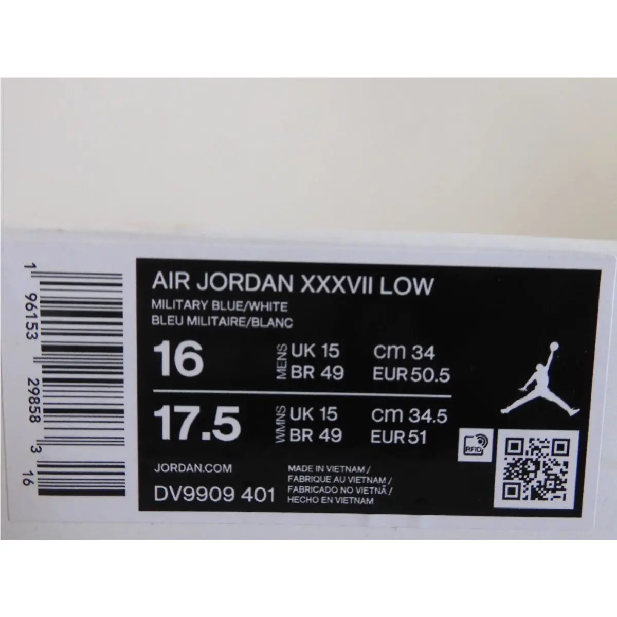 Nike shoes - Air Jordan 37 - Air - DV9909-401 - Blue (UPC: 196153298583) 3