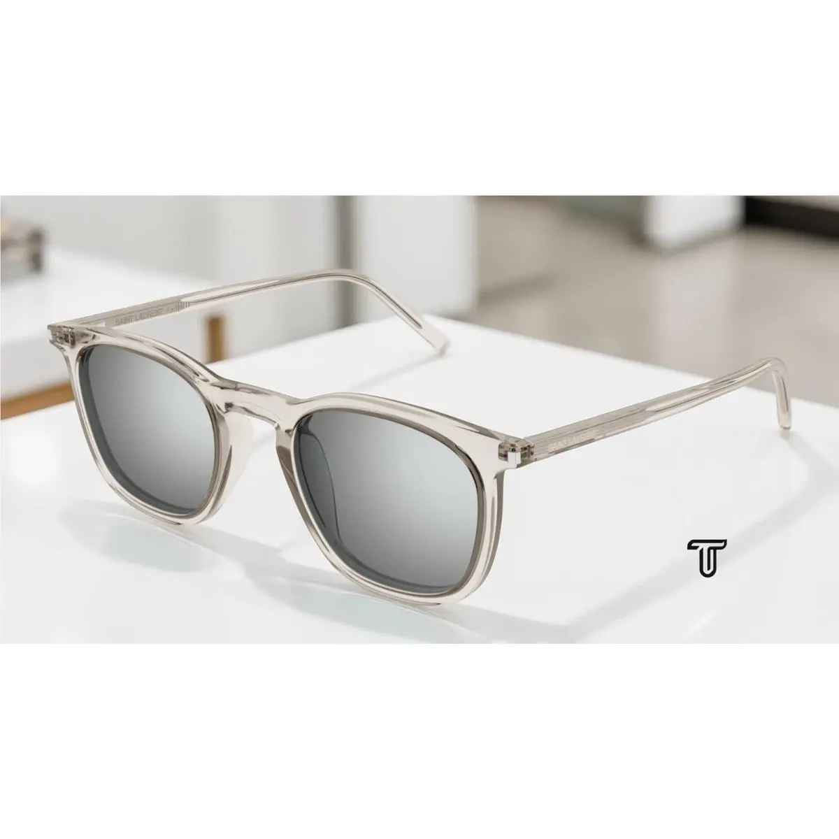 Saint Laurent SL 623 004 Beige Silver 49 mm Men`s Sunglasses by Yves Saint Laurent