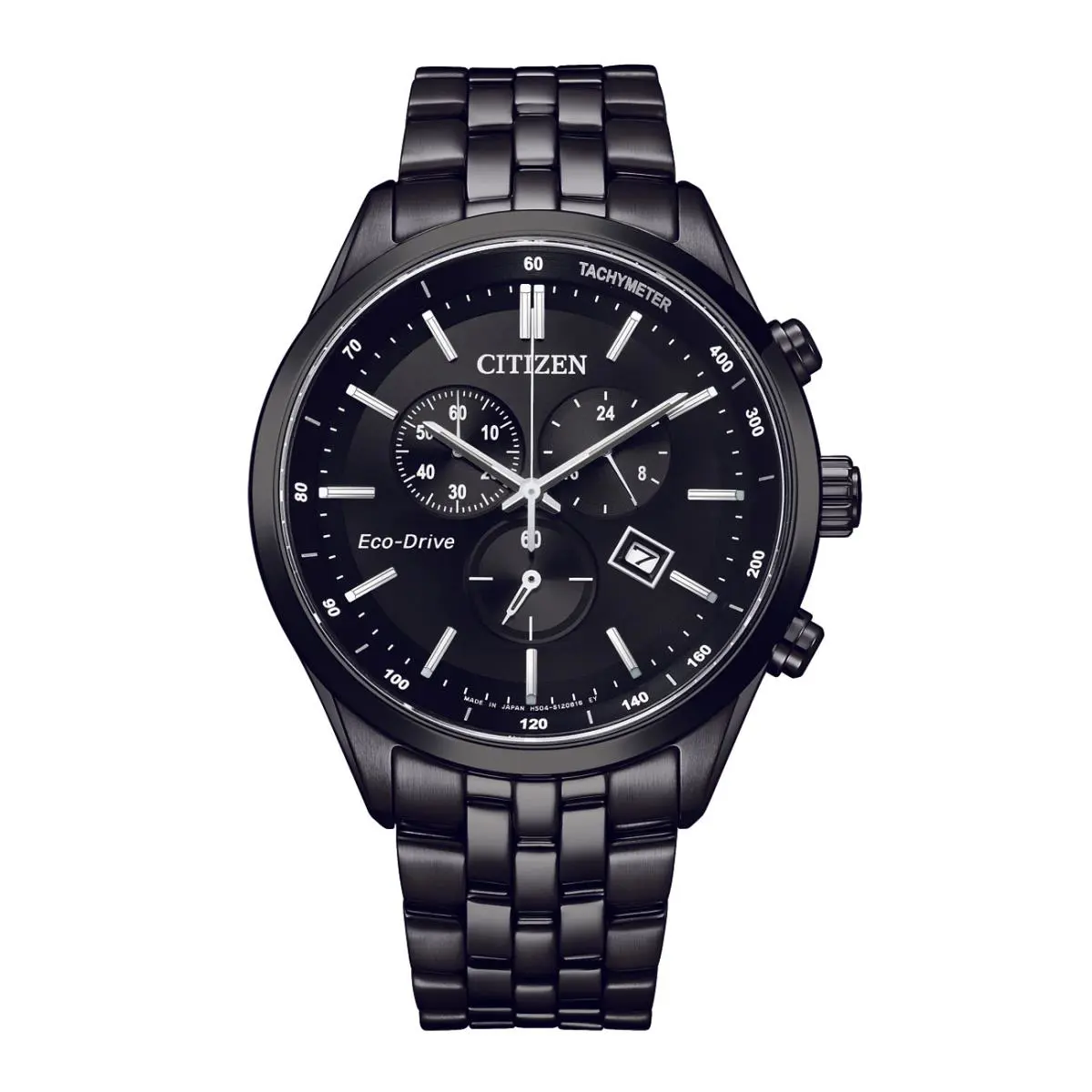 Citizen Eco Drive Man`s Chronograph Black Ion-plated Watch AT2145-86E