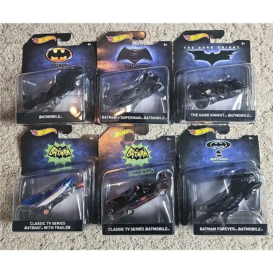 6 Hot Wheels Batman 2015. Batboat Batmobile Dark Knight Batman Forever