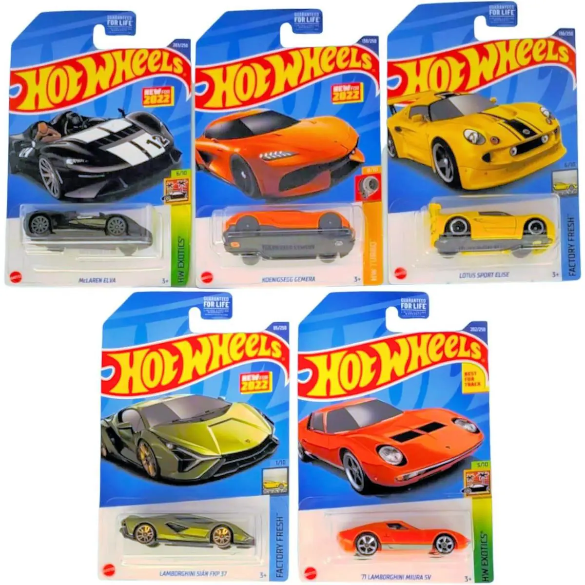 Hot Wheels 2022 Exotics Super Car 5-Pack Die-cast Metal 1:64 Scale L2593
