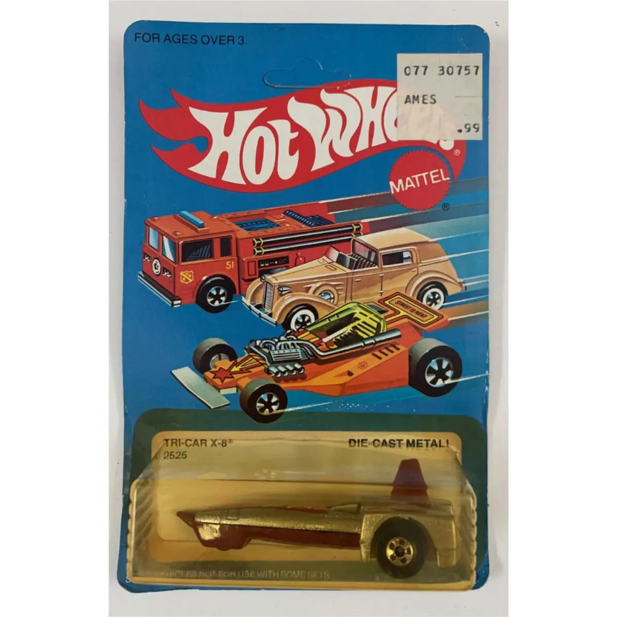 Hot Wheels 1982 Tri-car X-8 No.2525 in BP Unpunched Malaysia