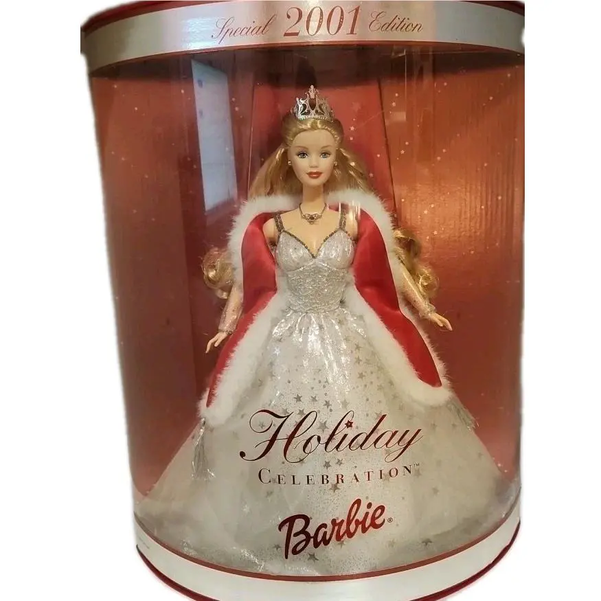 2001 Celebration Barbie Doll Holiday Christmas Nrfb Vintage 50304