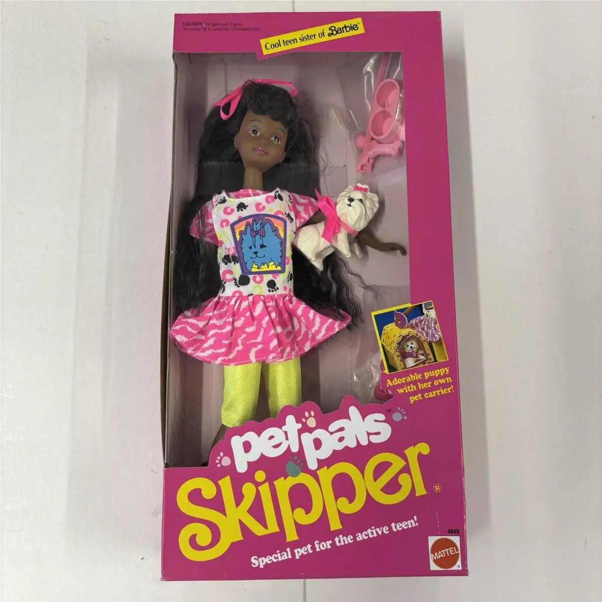 Barbie Pet Pals Skipper Doll African American 1991 Mattel 4049