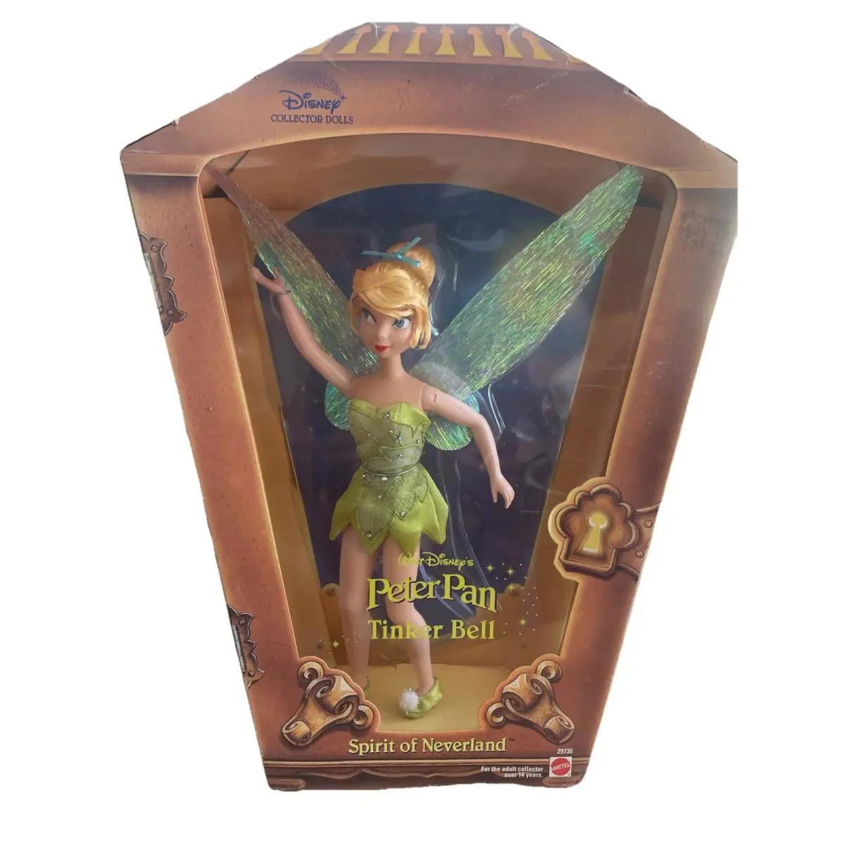 Peter Pan Tinker Bell Doll Spirit of Neverland Doll Disney 2001 Lite Box Wear