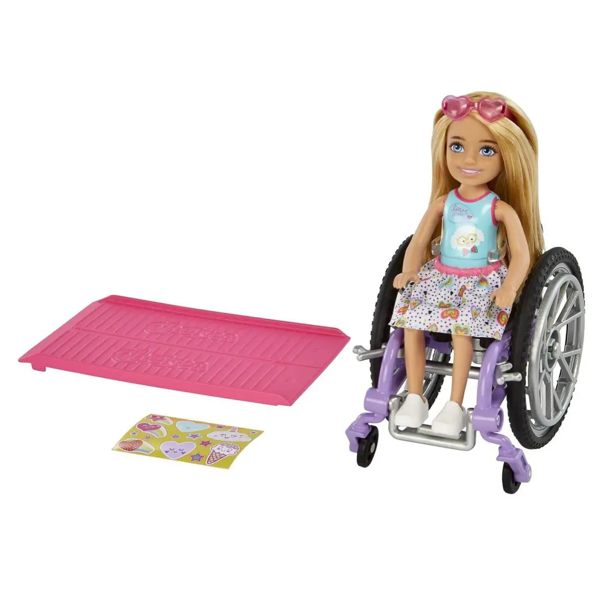Chelsea Doll with Wheelchair and Ramp Multicolor Playset For Kids 3 and Up