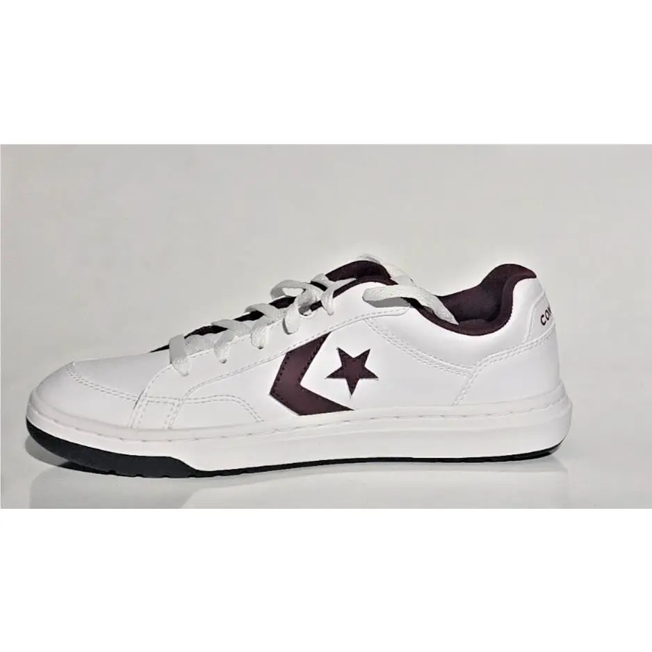 Pro Blaze V2 Classic Men`s Shoes Leather Limited Edition White White/White/Deep Bordeaux by Converse