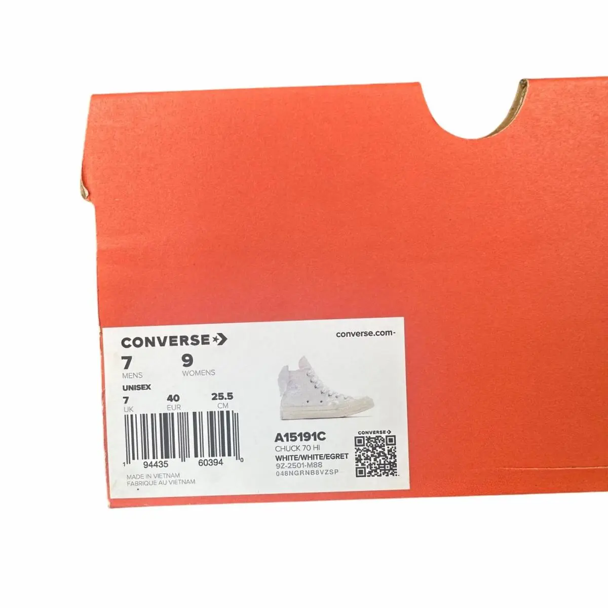 Converse shoes - Chuck 70 Hi - Chuck - A15191C - White (UPC: 194435603940) 7