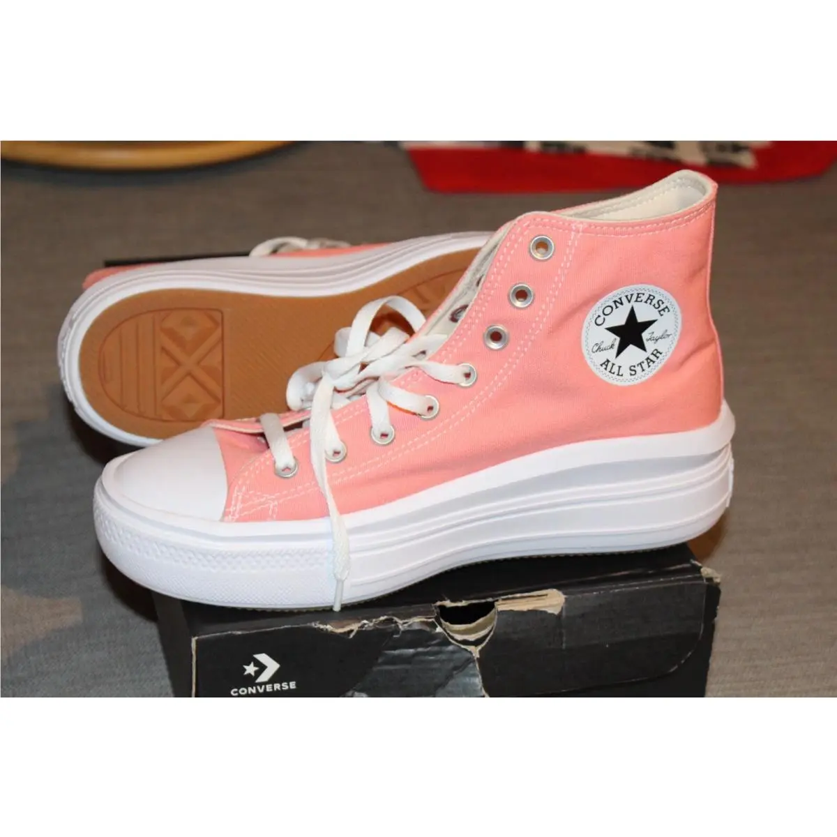 Converse All-star Ctas Move Hi Chuck`s Pink Lawn Flamingo Women`s 10