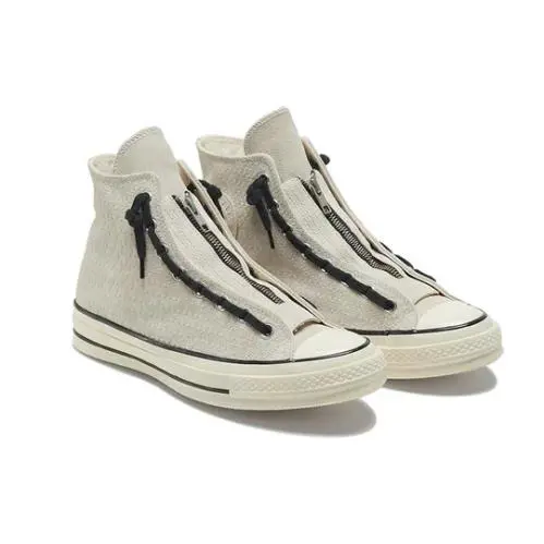 Converse All Star Zip Chuck 70 HI Unisex Men 6.5 = Women 8.5 Shoes Egret - White Egret Black - U45 - 169439C