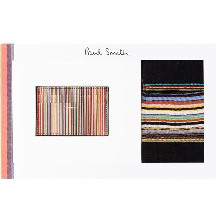 Paul Smith Multistripe Card Wallet Socks Gift Set. Really Nice