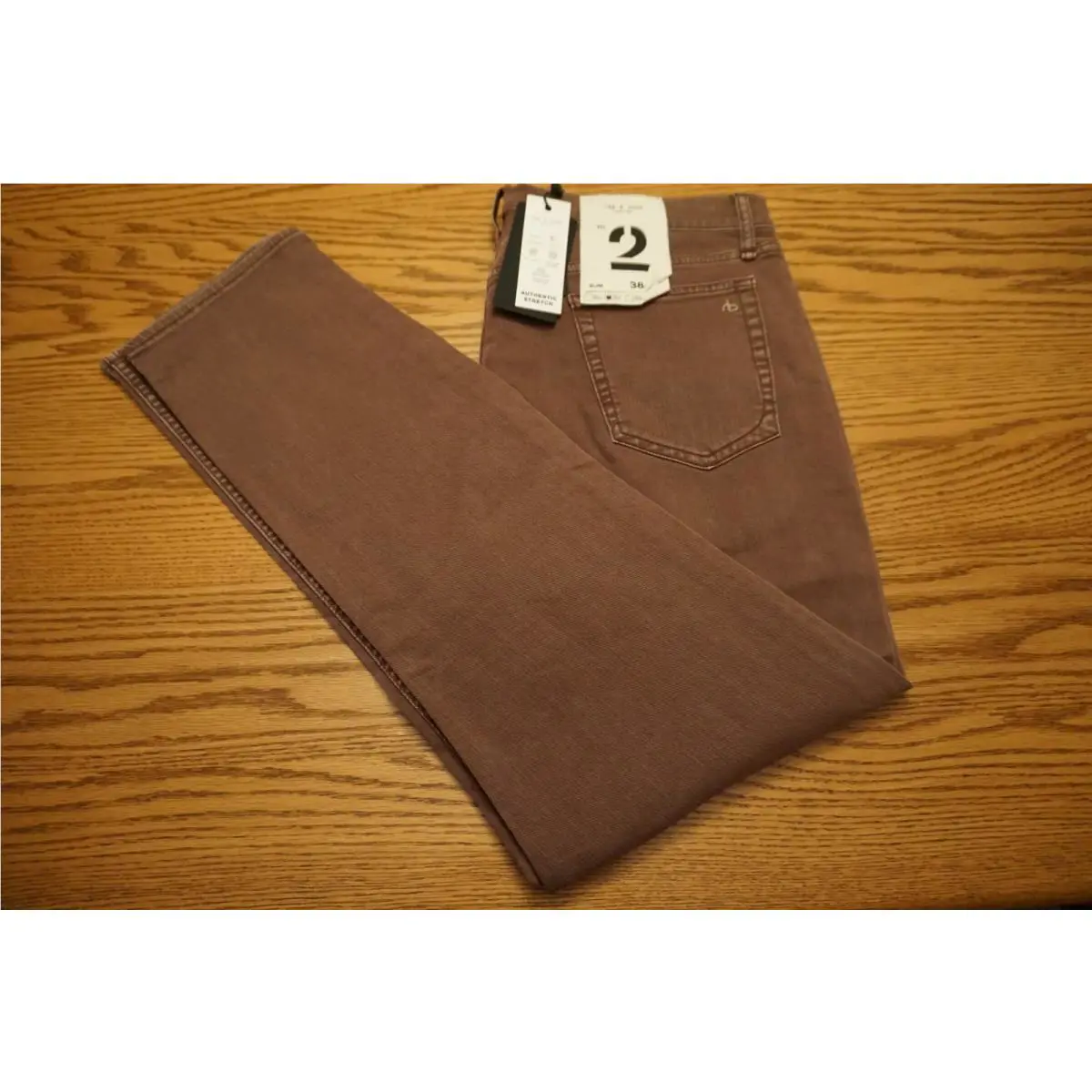 Men`s Rag Bone York Jeans Size 38 x 32 Slim Fit 2 Peppercorn Stretch