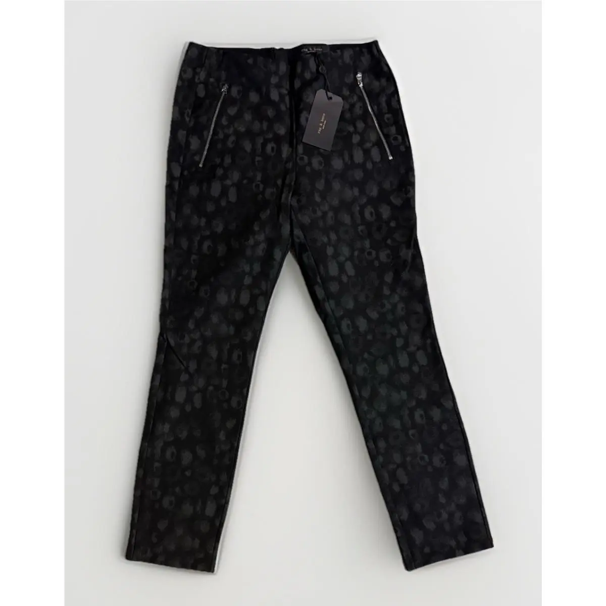 Rag Bone Simone Leopard W/pocket Zip Size 10 Women’s