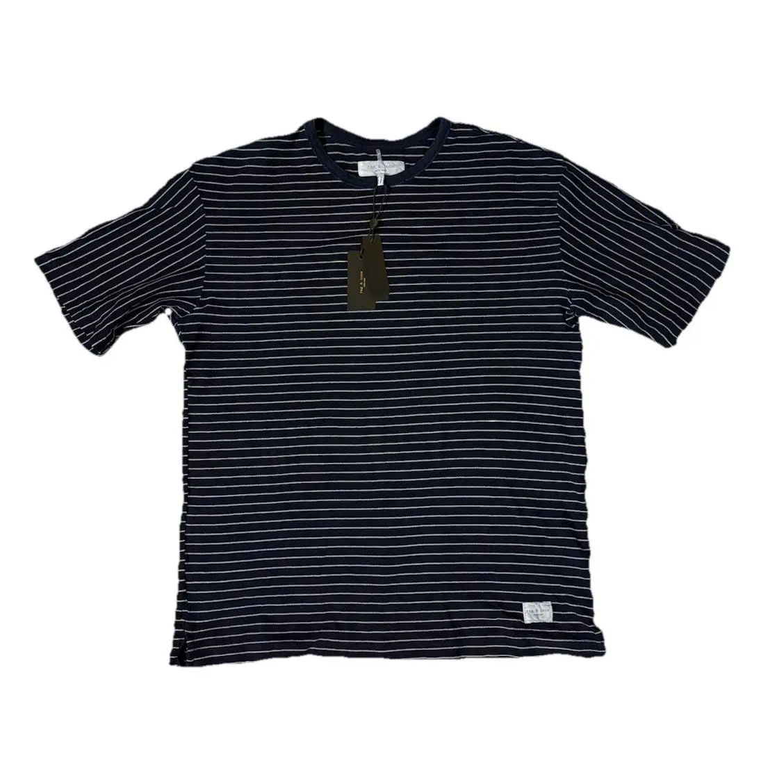 Rag Bone Indigo Striped Pocket Tee Shirt Small Short Sleeve