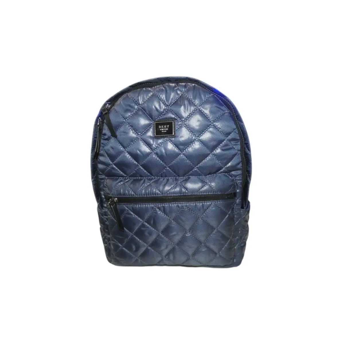 Dkny Quilted Backpack Bag Maya Dark Blue Nylon Gym Travel - Exterior: Blue