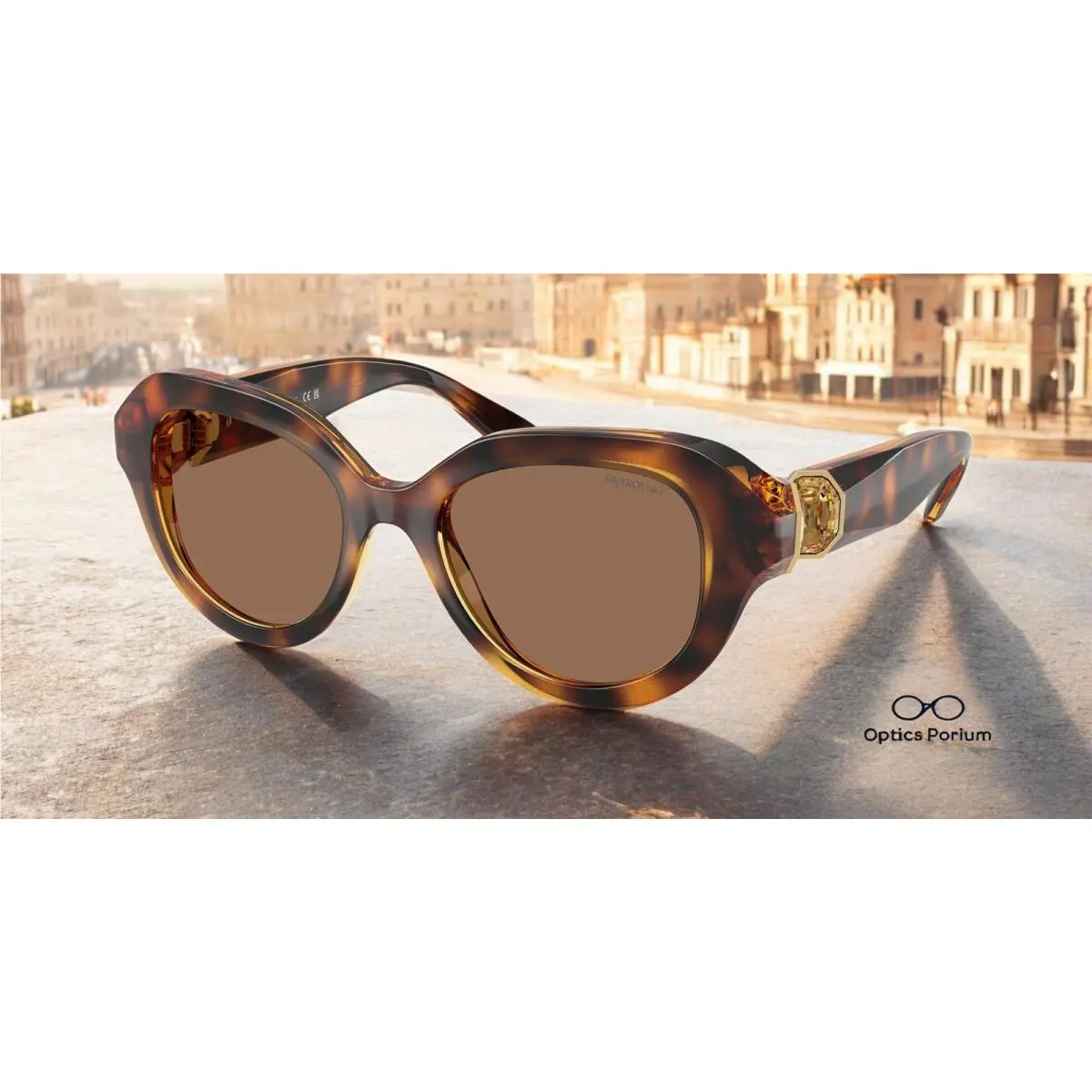 Swarovski SK6037 100273 Havana Dark Brown 50 mm Women`s Sunglasses