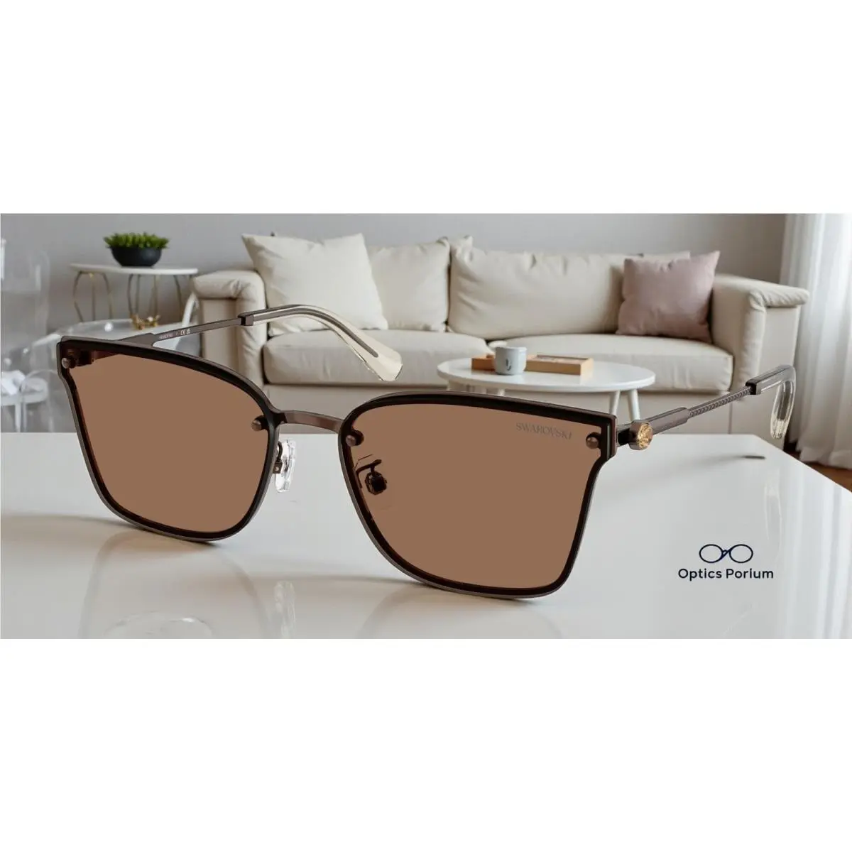SK7036D 400273 Brown Dark Brown 62 mm Women`s Sunglasses by Swarovski