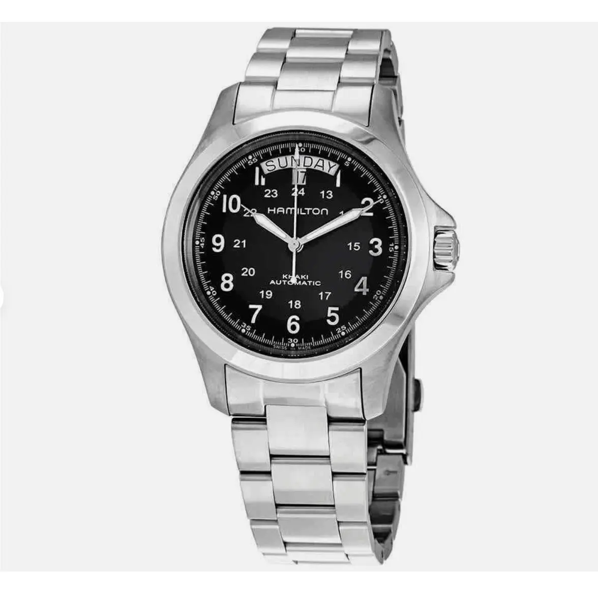Hamilton Khaki King Black Dial Stainless Steel Men`s Watch H64455133 - Dial: Black, Band: Silver