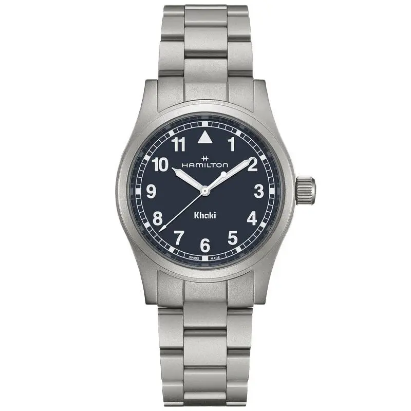 Hamilton Khaki Field Quartz 38mm Blue Dial Men`s Watch H69401140 - Dial: Blue, Band: Silver, Bezel: Silver