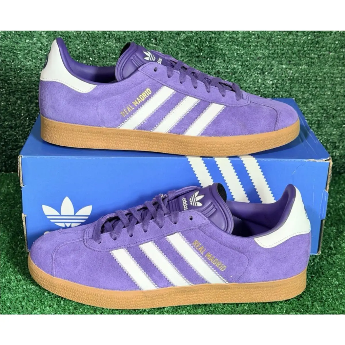 Adidas Gazelle Terrace Real Madrid Sneakers Mens Size 8 Purple Suede JS3041