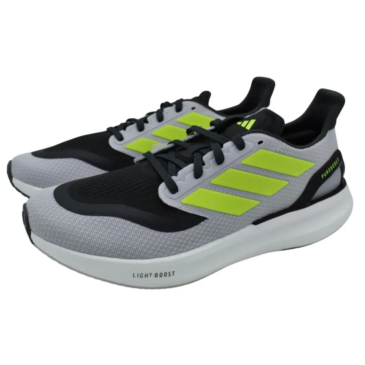 Adidas Mens Size 12 Pureboost 5 Grey Lemon Carbon Running Shoes Sneakers