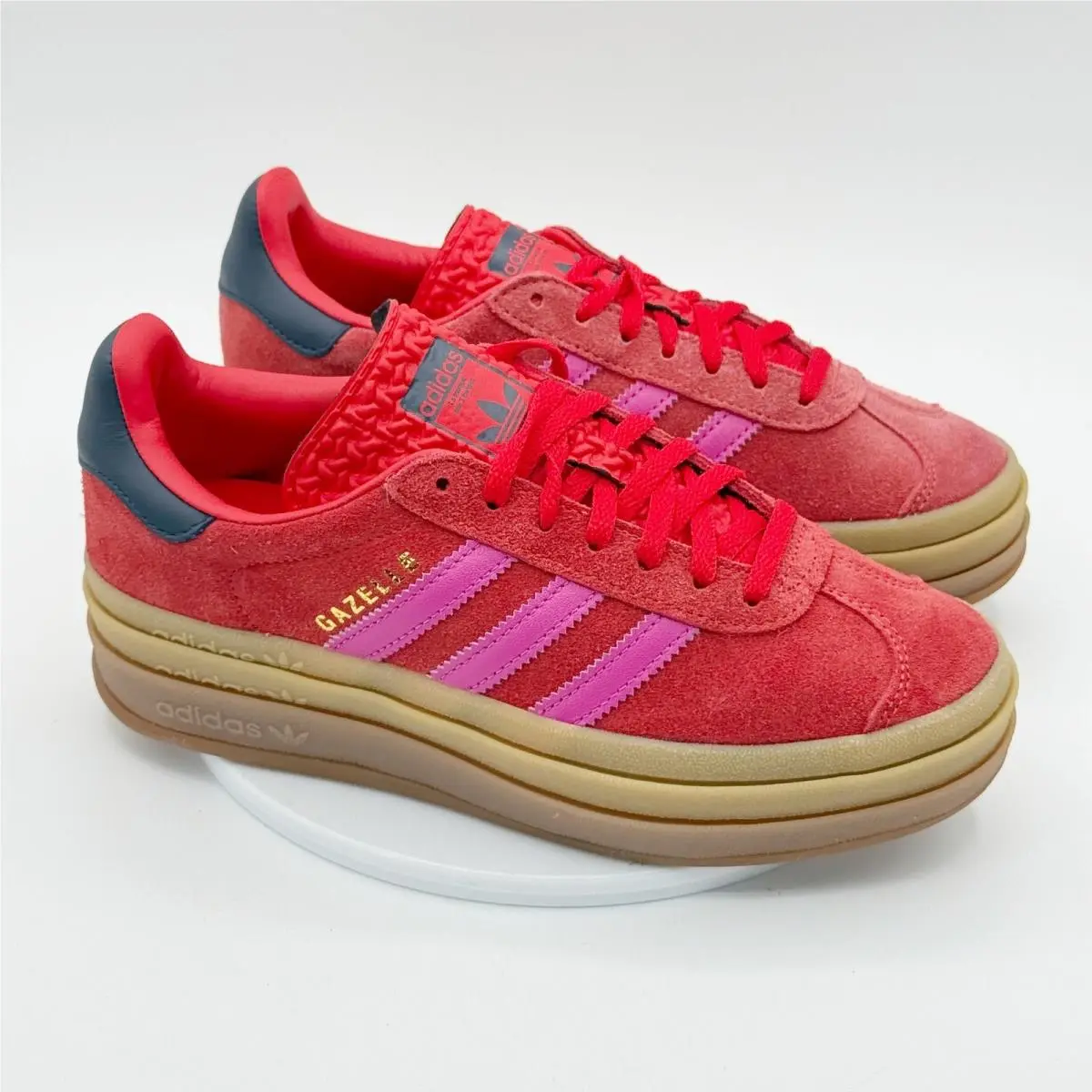 Gazelle Bold Womens Size 6 Red Pink Gum JH9665 by Adidas