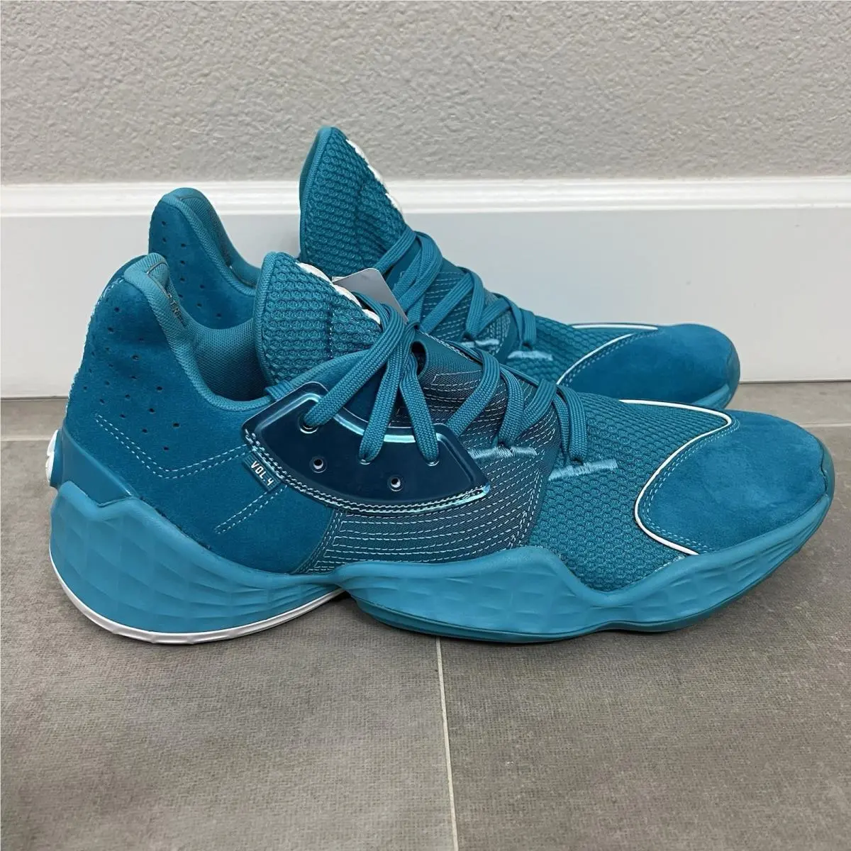 Adidas SM Harden Vol 4 Team Mens 14 Teal Blue Athletic Basketball Shoes EF9780