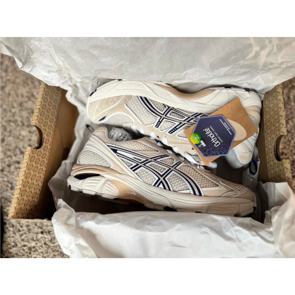 Asics shoes - ASICS GT 2160 - 1203A320-111 - Oatmeal and indigo blue (UPC: 0197298071031) 3