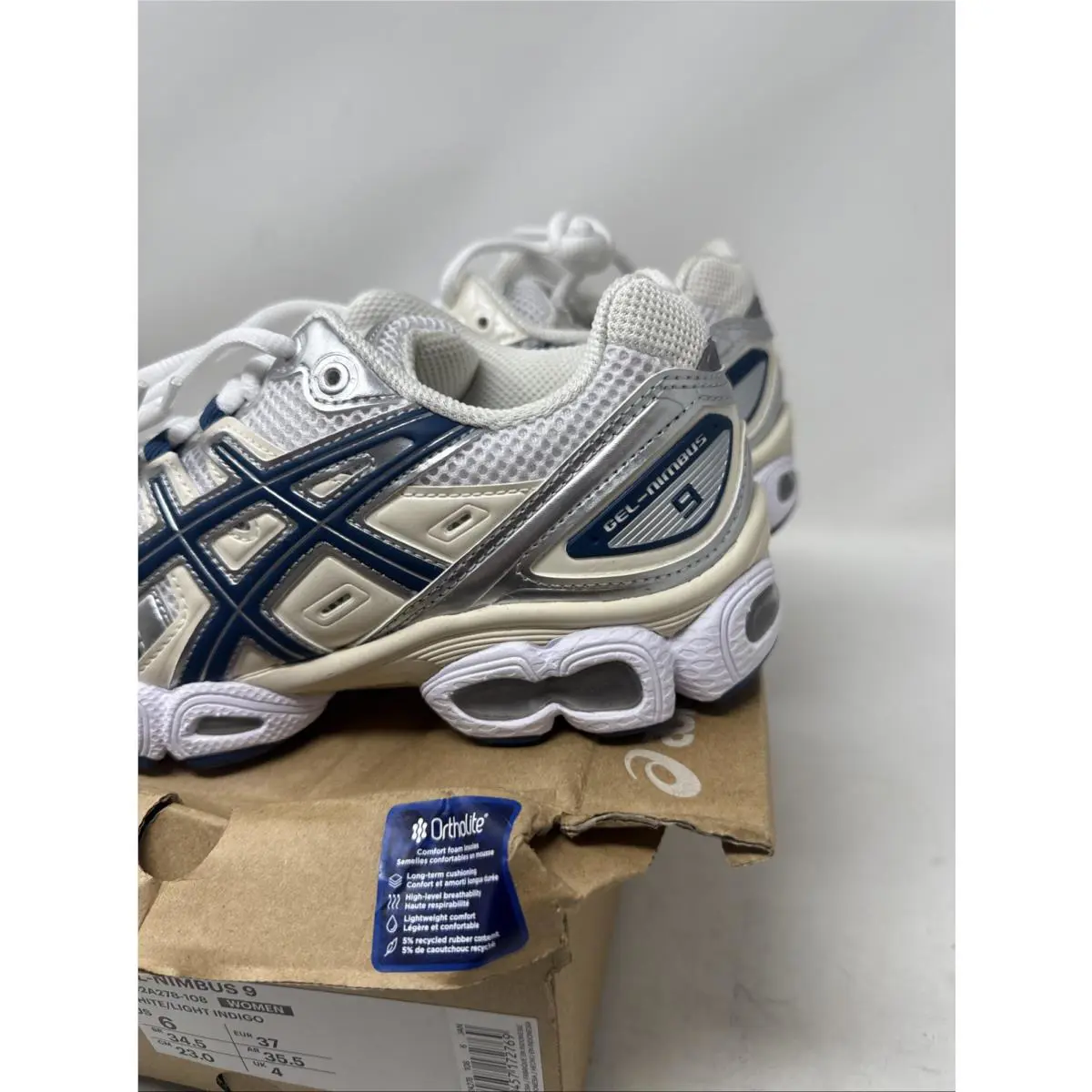 Asics shoes - ASICS GEL-Nimbus 9 - 12012A278-108 - White/Light Indigo 1