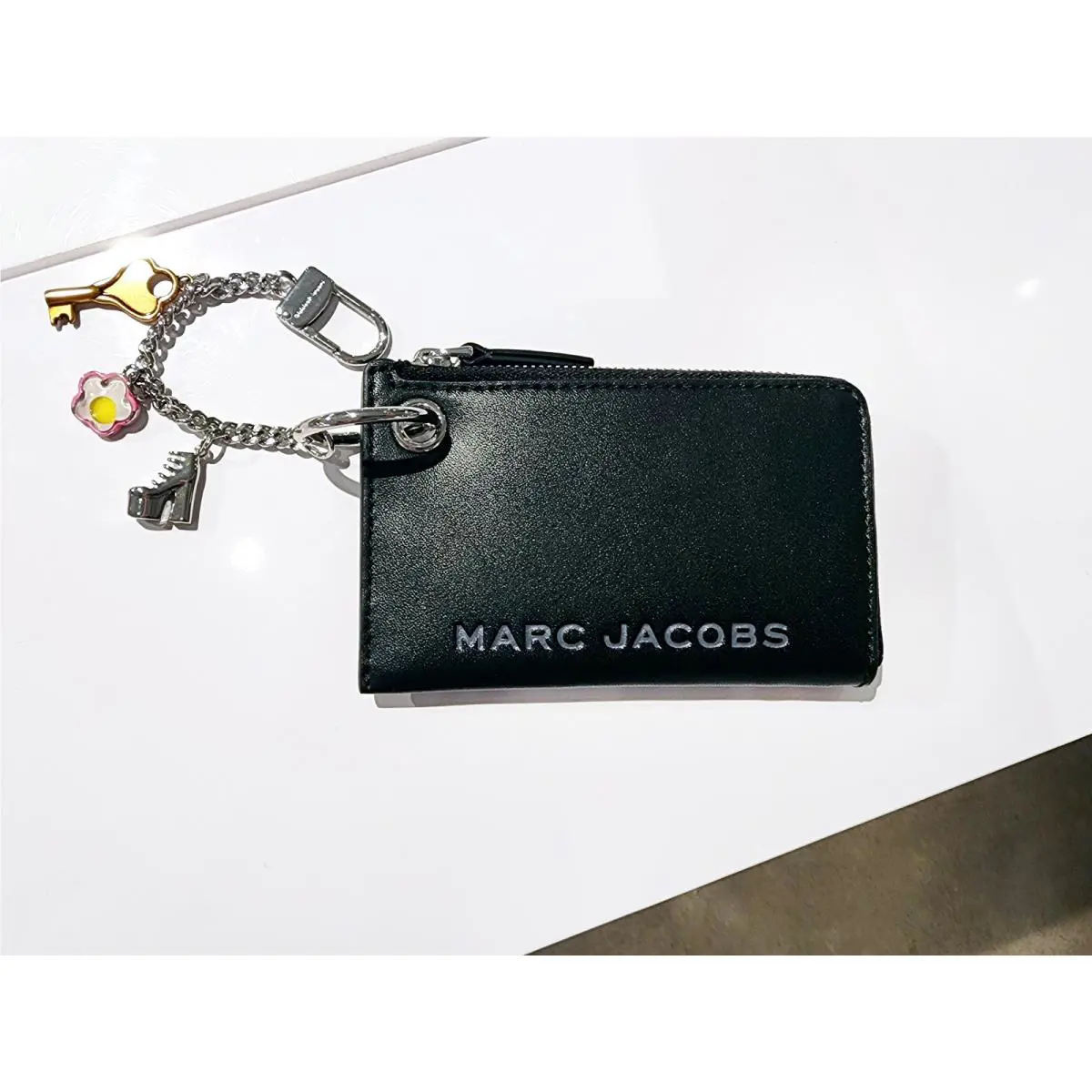 Marc Jacobs Black Leather Charm Wallet with Dust Bag