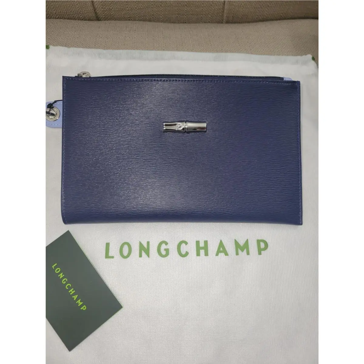 Roseau Flat Wristlet/cosmetic w/ Dust Bag BN by Longchamp