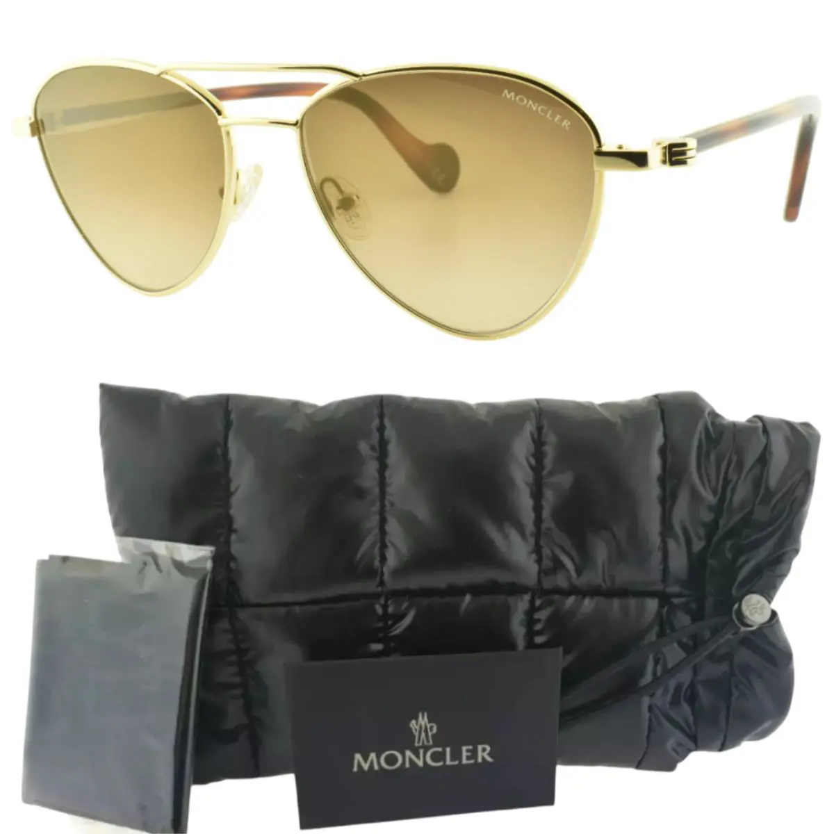 Moncler ML0058 32G 53-16-140 Gold Aviator Full Rim Womens Sunglasses