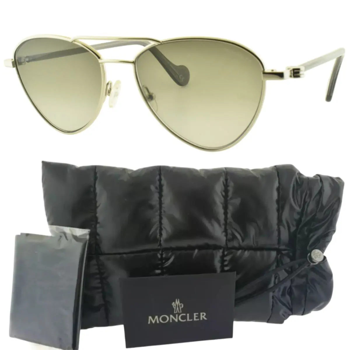 Moncler ML0058 16B 53-16-140 Silver Aviator Full Rim Womens Sunglasses