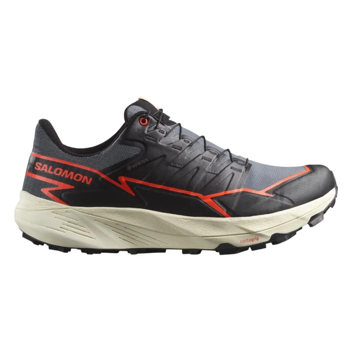 Salomon Thundercross Gore-tex Black Trail Running L47684500 Men`s Sizes 8-13 - Turbulence / Black / Cherry Tomato