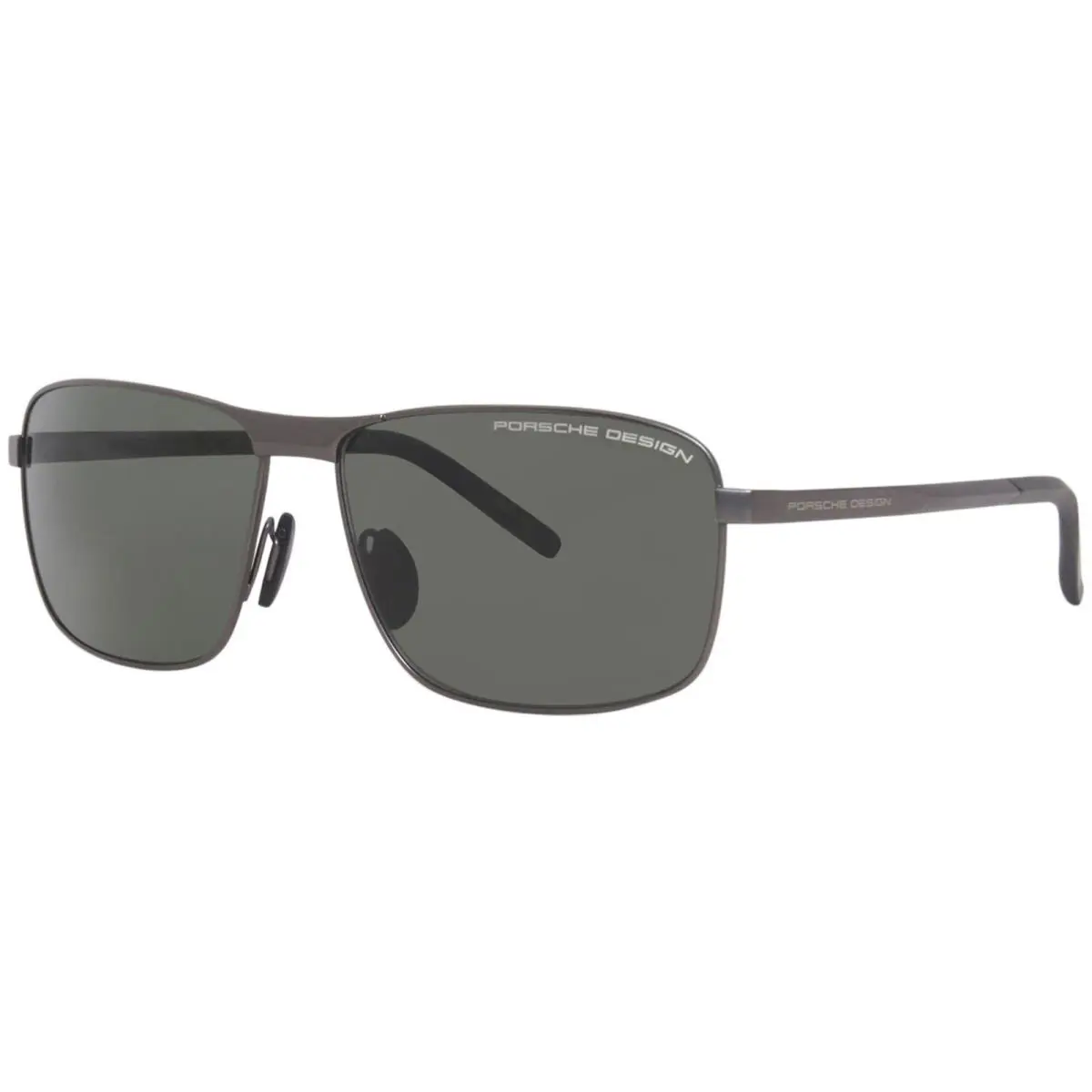 Porsche Design P8643 C Sunglasses Men`s Gunmetal/green Lenses Square 59mm - Frame: Gunmetal, Lens: Green