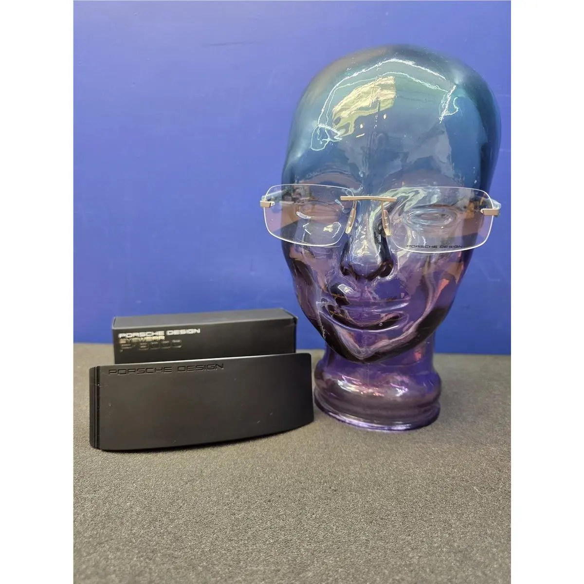 Porsche Design Eyeglasses P`8233 B Rimless Silver Blue Frames