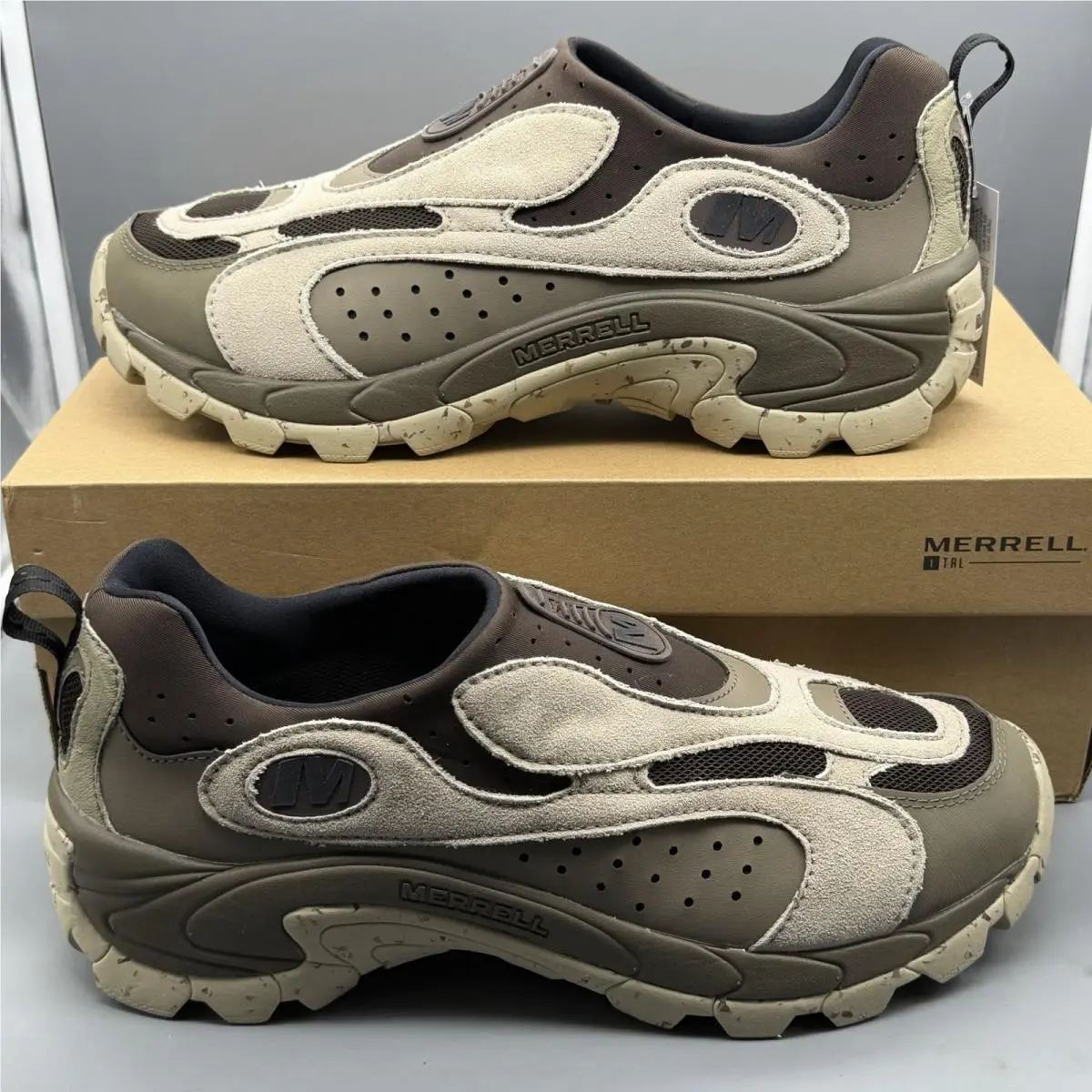Merrell Moc Speed Streak Evo SE Men’s 12 M Suede Slip-on Shoes Brown/beige