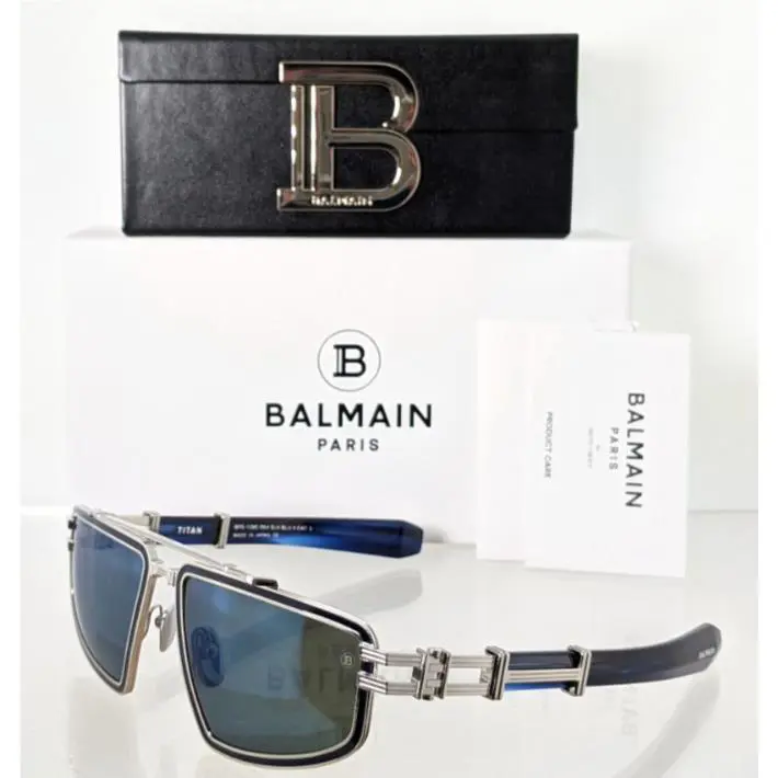 Balmain Sunglasses Bps 139C Silver Blue Japan Frame
