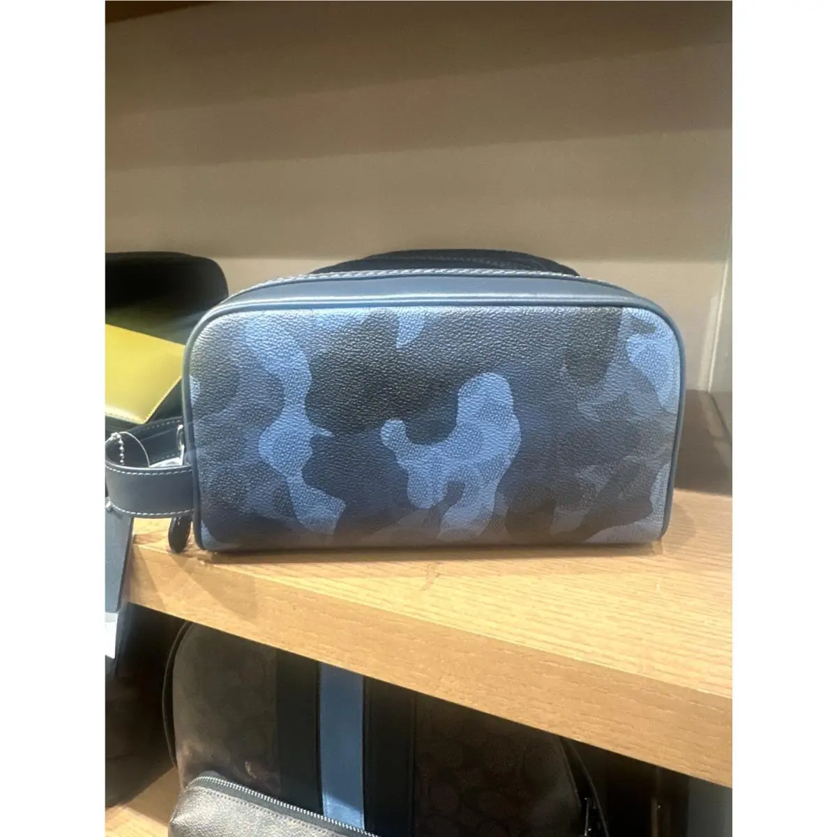Small Travel Kit In Signature Camo Print Leather CX879 Silver/blue Multi by Coach