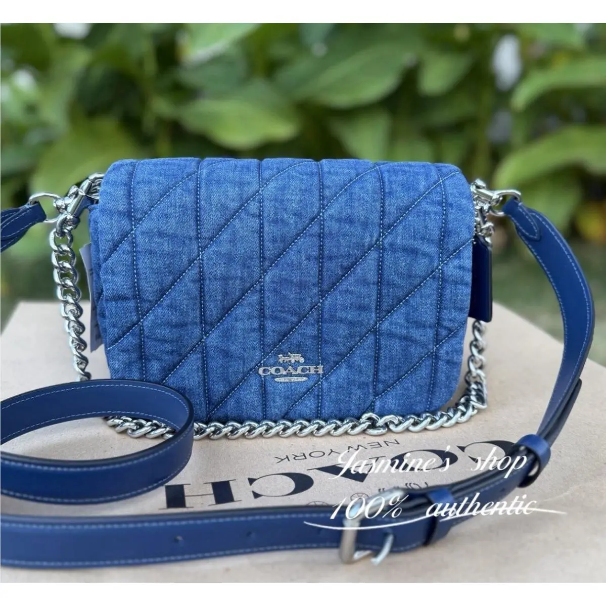 Coach Quinn Bag with Quilting CAK40 Silver /indigo