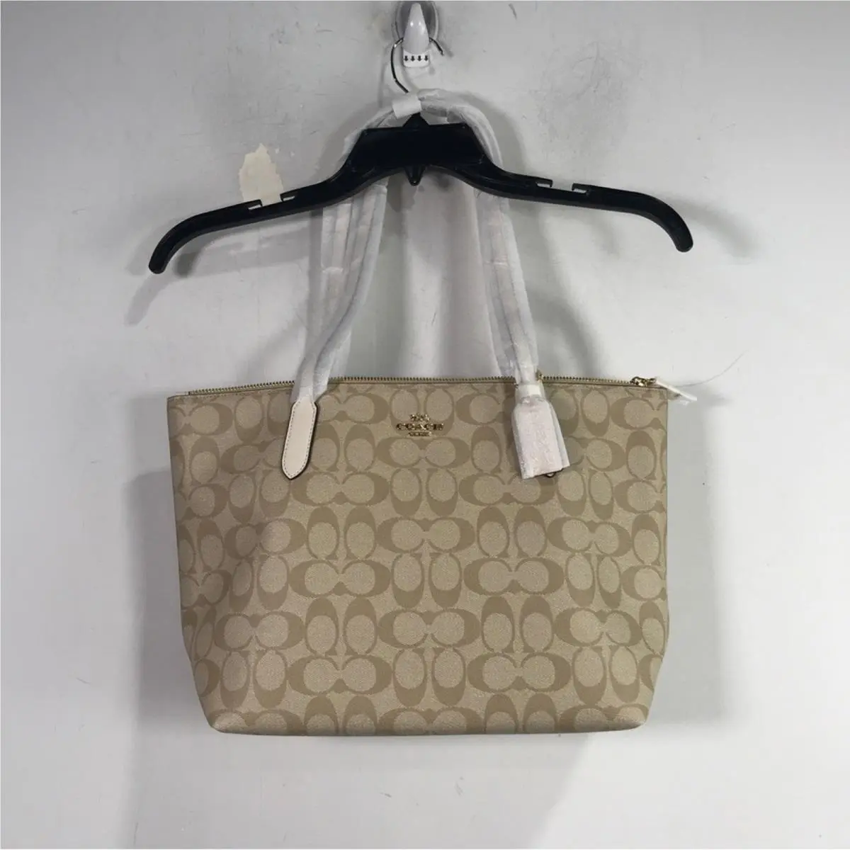 Coach Signature Zip Tote Bag OS - Light Khaki/chalk