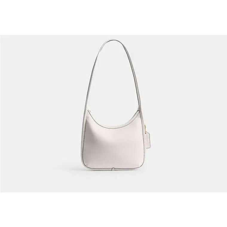 Coach CAF11 Glov Curve Smooth Leather Zip Bag Brass/chalk White