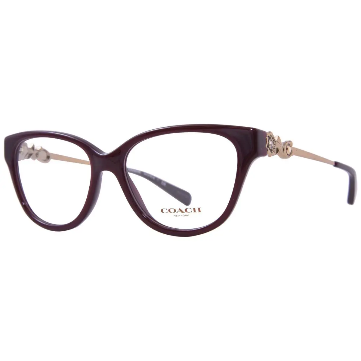 Coach HC6161B 5479 Eyeglasses Frame Women`s Solid Oxblood Full Rim Cat Eye 52-mm