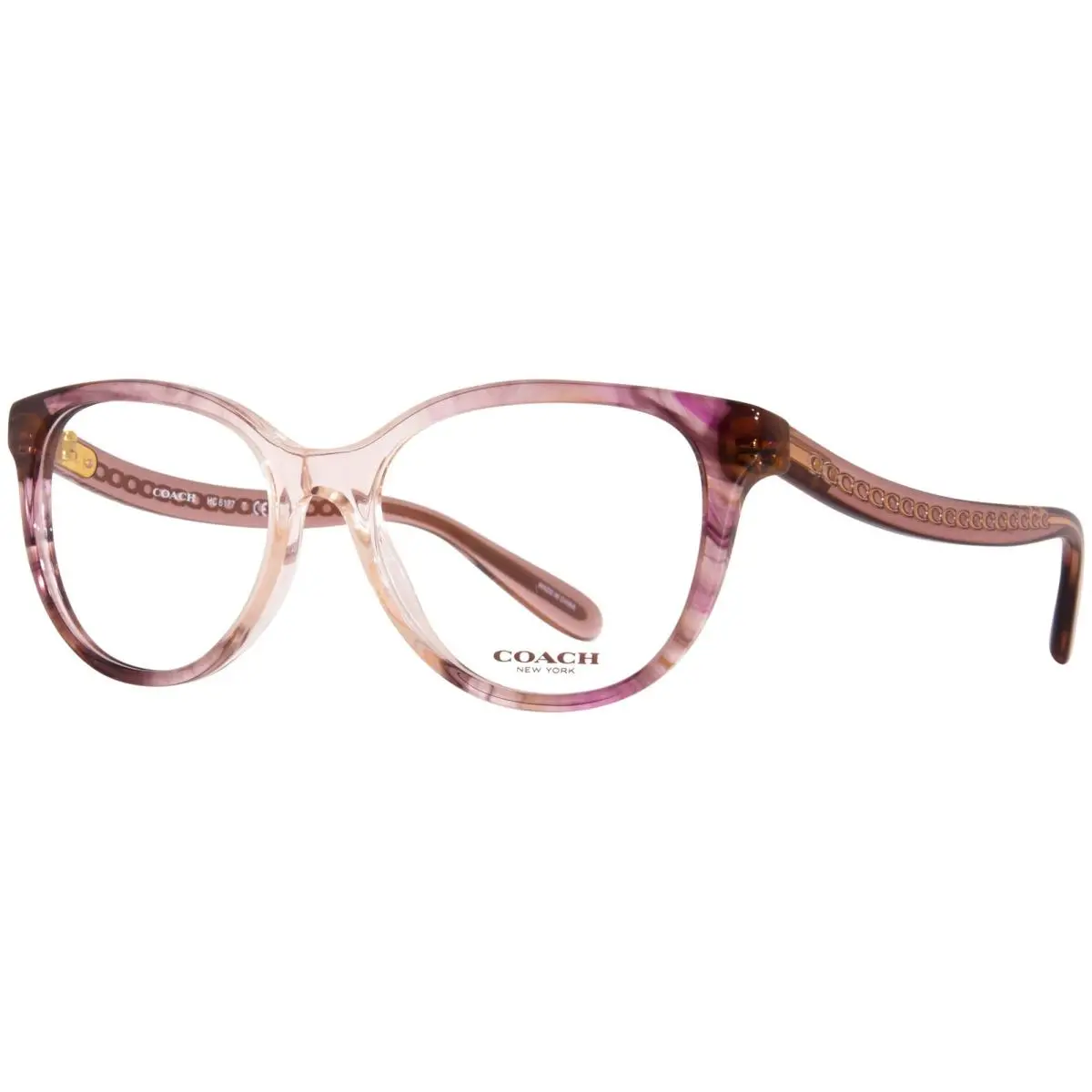HC6177 5656 Eyeglasses Frame Women`s Transparent Pink Ombre Full Rim 52-mm by Coach
