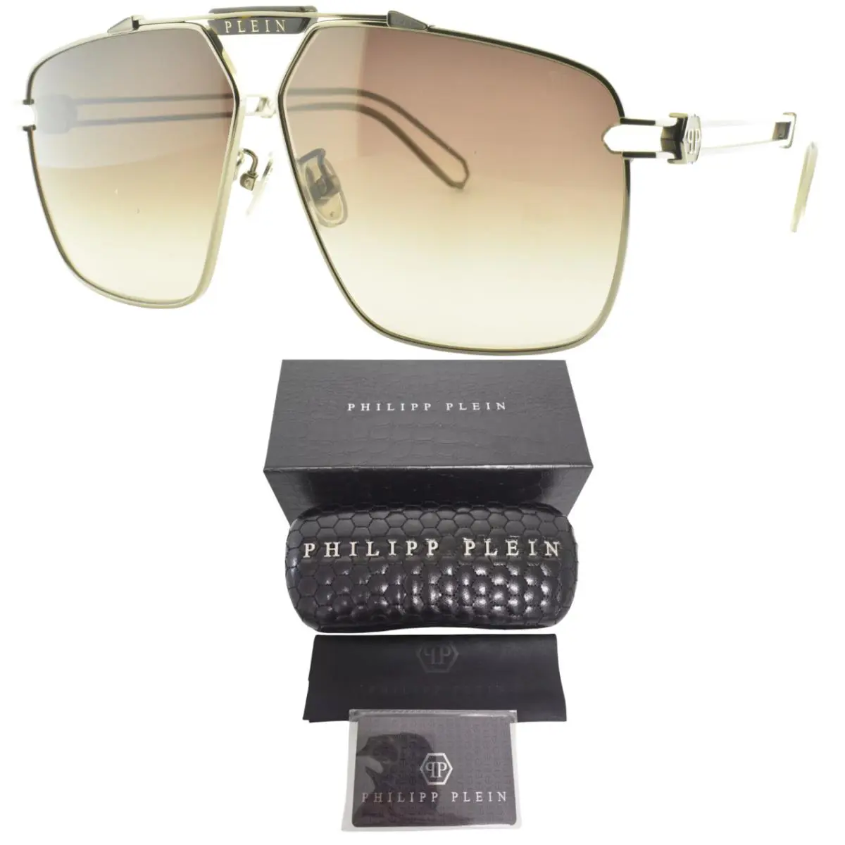 Philipp Plein SPP049M 0584 63-11-145 Gunmetal Pilot Full Rim Unisex Sunglass