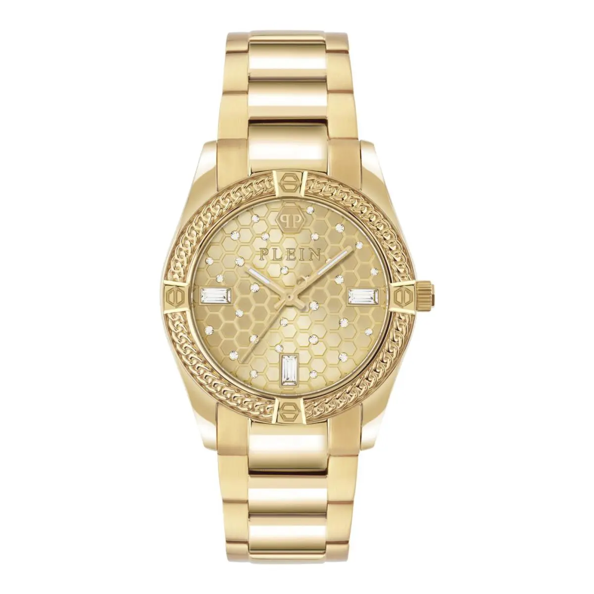 Philipp Plein Womens Gold 36mm Bracelet Fashion Watch