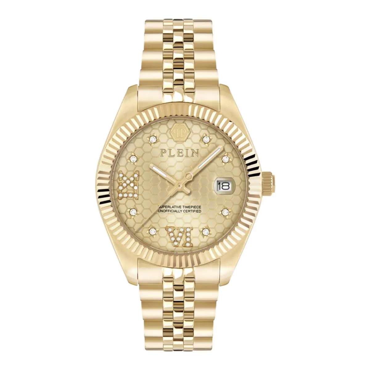 Philipp Plein Womens Gold 34mm Bracelet Fashion Watch